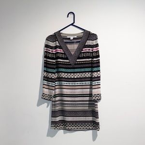 MULTICOLOR DIANE VON FURSTENBERG SZ 2 jewel dress STRIPE BOHO BARELY BEDAZZLED